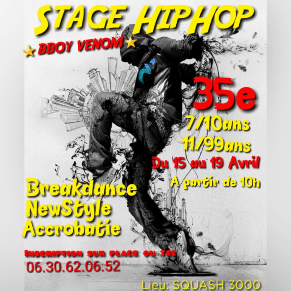 Stage de hip-hop et de breakdance