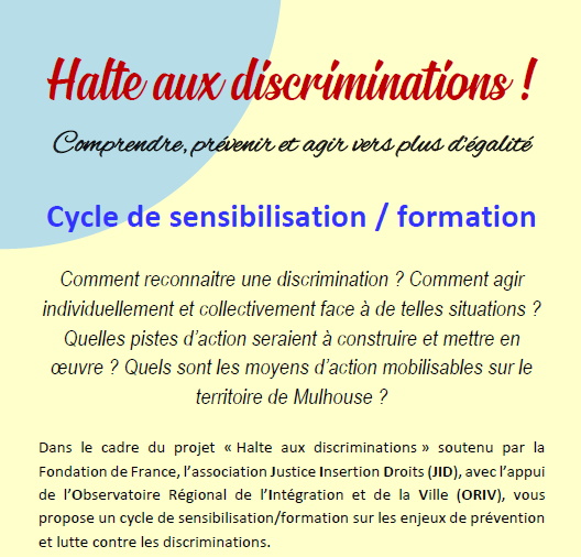 Cycle de sensibilisation - Halte aux discriminations !