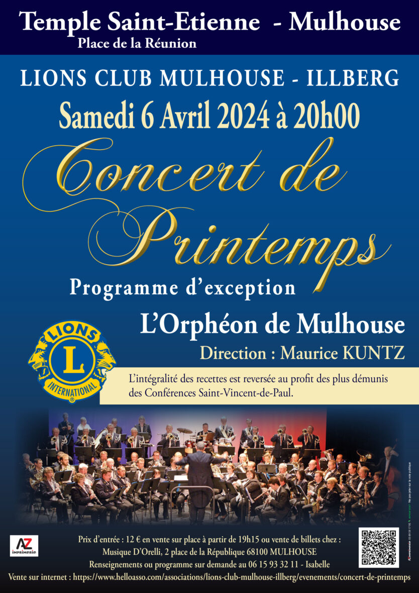 Concert de Printemps du Lions Club Mulhouse Illberg par l'Orphéon dirigé par Maurice Kuntz